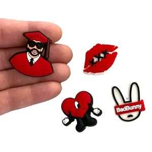 Bad Bunny shoe/croc charm 4 piece bundle NEW music artist trending unisex